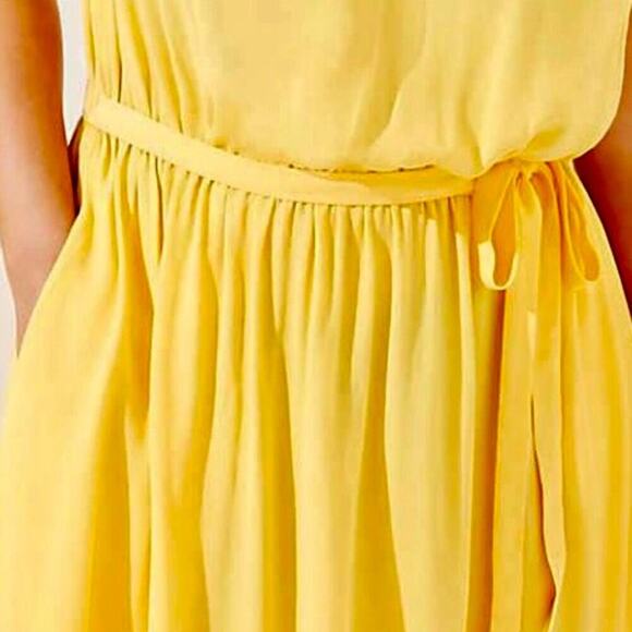 Loft Plus Size NWT Yellow Floral Ruffle Dress Women 22 *Pls See Description* - Picture 13 of 14